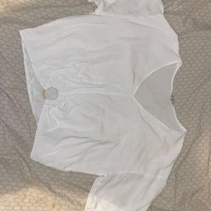 Sim & Sam Large O-Ring Sheer White Tee